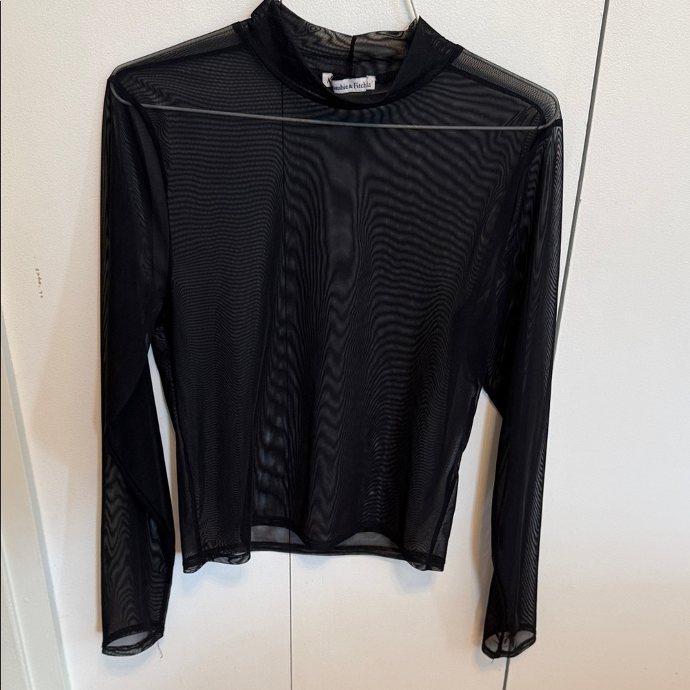 Abercrombie and Fitch Black Sheer Mesh Blouse
